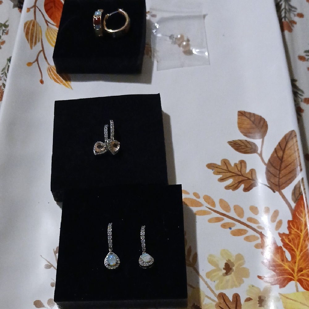 Elegant Silver and Gold Earrings Set First 2 Earring Are Stainless Steel.